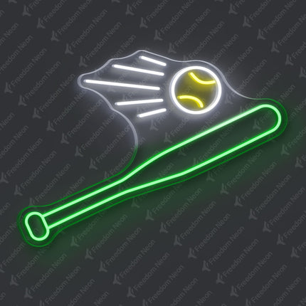 Green Baseball Neon Sign