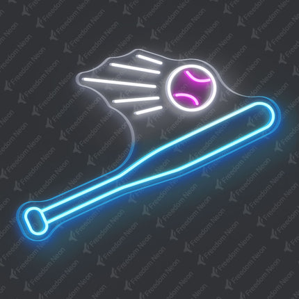 Ice Blue Baseball Neon Sign