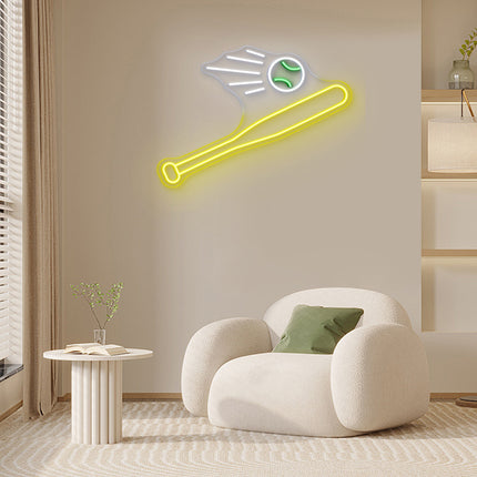 Lemon Yellow Baseball Neon Sign