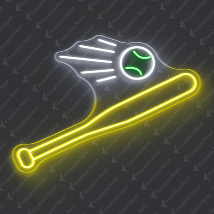 Lemon Yellow Baseball Neon Sign