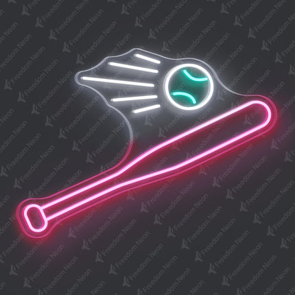 Light Pink Baseball Neon Sign