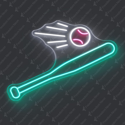 Mint Green Baseball Neon Sign