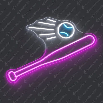 Pink Baseball Neon Sign