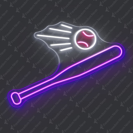 Purple Baseball Neon Sign