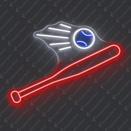 Red Baseball Neon Sign