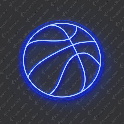Blue Basketball Neon Sign