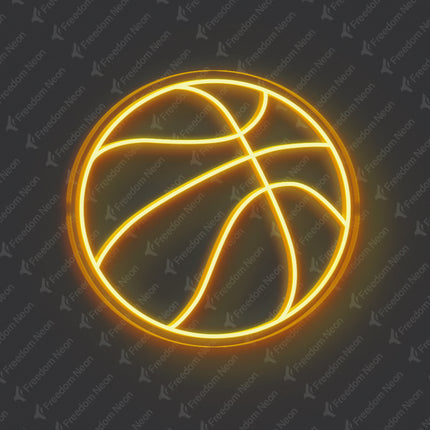 Gold Yellow Basketball Neon Sign