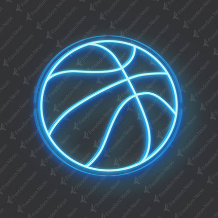 Ice Blue Basketball Neon Sign