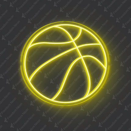Lemon Yellow Basketball Neon Sign