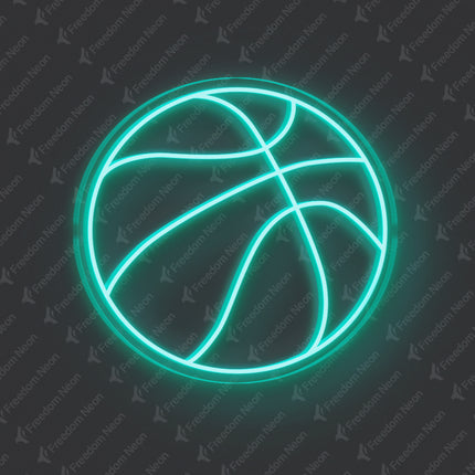 Mint Green Basketball Neon Sign