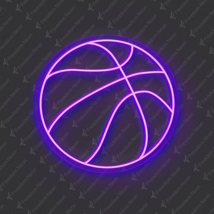 Purple Basketball Neon Sign