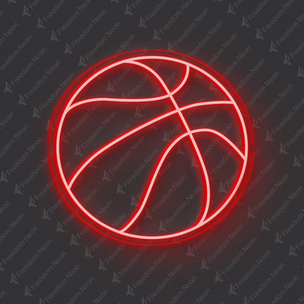 Red Basketball Neon Sign