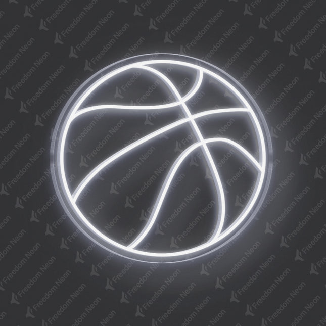 White Basketball Neon Sign