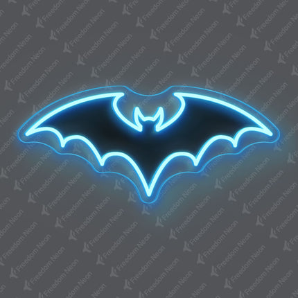 Ice Blue Bat Neon Sign