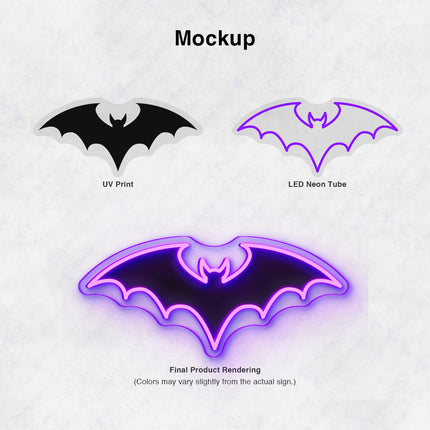 Mockup Bat Neon Sign