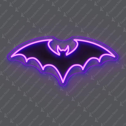 Purple Bat Neon Sign