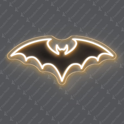 Warm White Bat Neon Sign