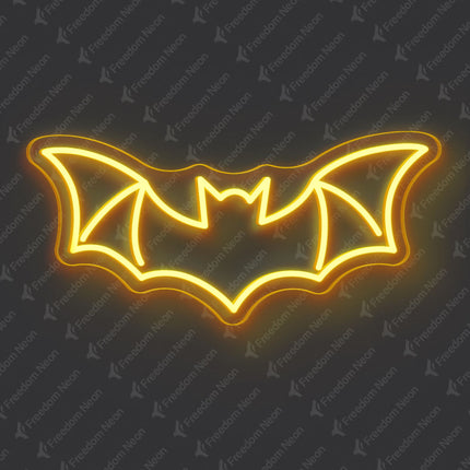 Golden Yellow Bat Neon Sign