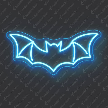 Ice Blue Bat Neon Sign