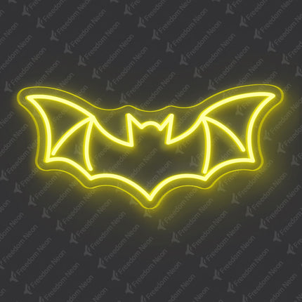 Lemon Yellow Bat Neon Sign
