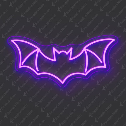 Purple Bat Neon Sign
