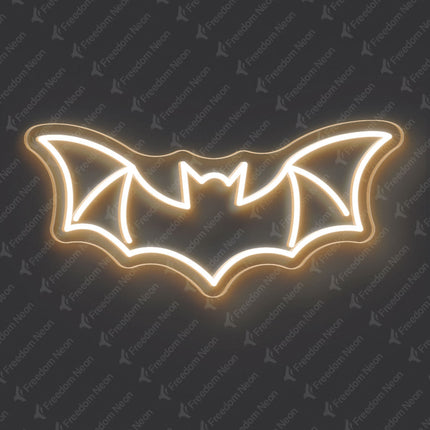 Warm White Bat Neon Sign
