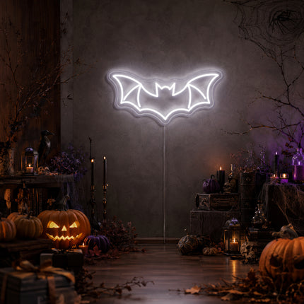 White Bat Neon Sign