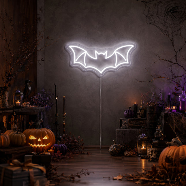 White Bat Neon Sign