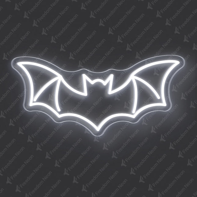 White Bat Neon Sign