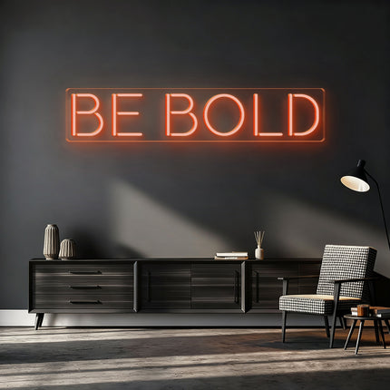 Golden Yellow BE BOLD Neon Sign