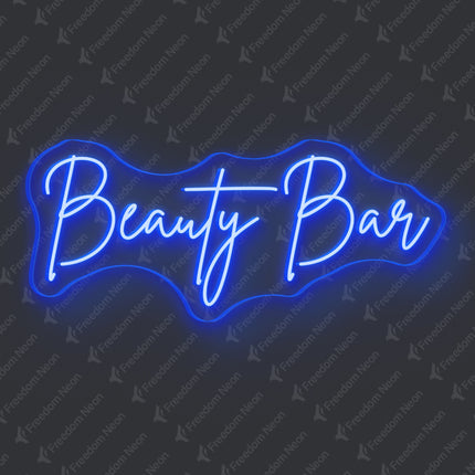 Blue Beauty Bar Neon Sign