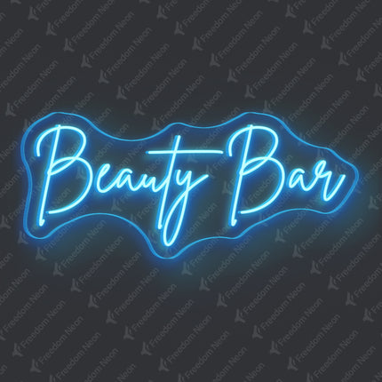 Ice Blue Beauty Bar Neon Sign