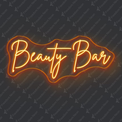 Orange Beauty Bar Neon Sign