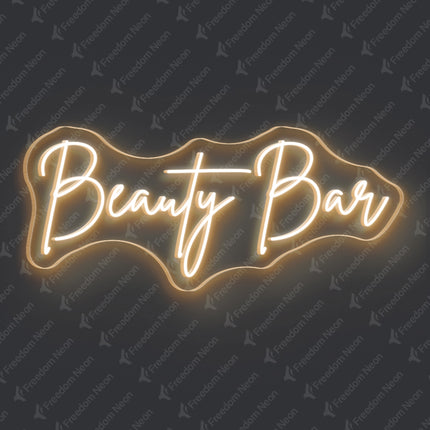 Warm White Beauty Bar Neon Sign