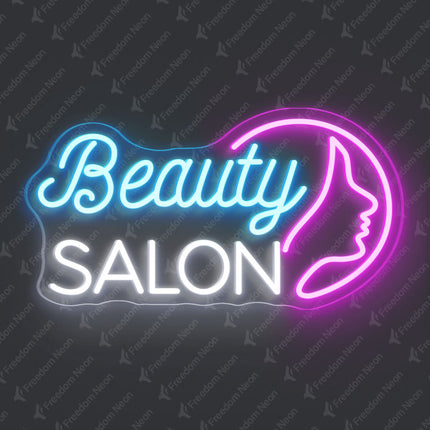 Ice Blue Beauty Salon Neon Sign