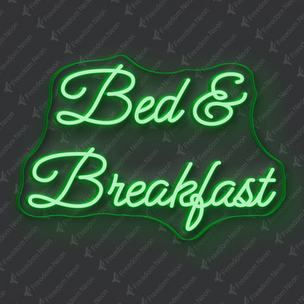 Green Bed & Breakfast Neon Sign