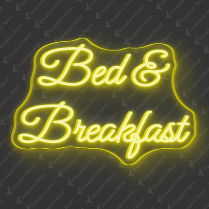 Lemon Yellow Bed & Breakfast Neon Sign