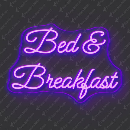 Purple Bed & Breakfast Neon Sign