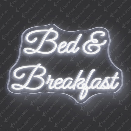 White Bed & Breakfast Neon Sign
