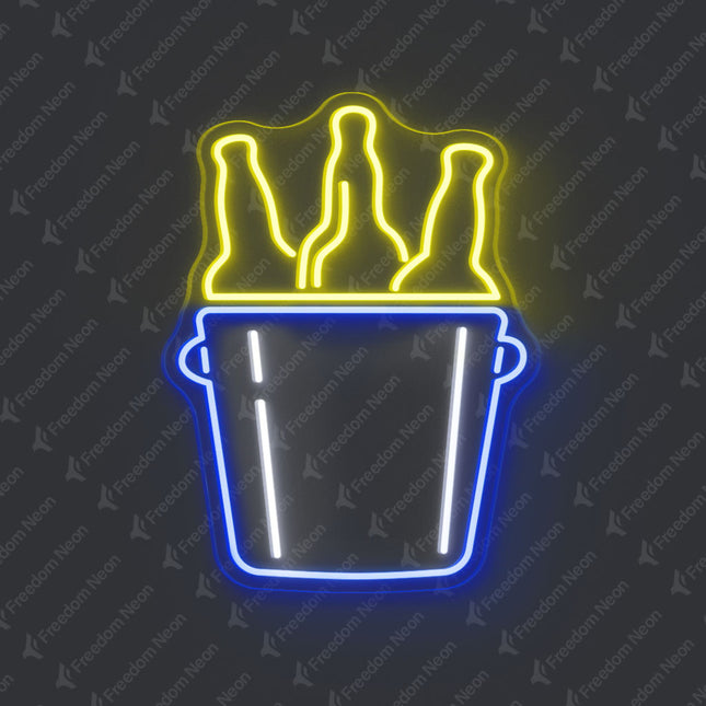 Lemon Yellow Beer Bucket Neon Sign