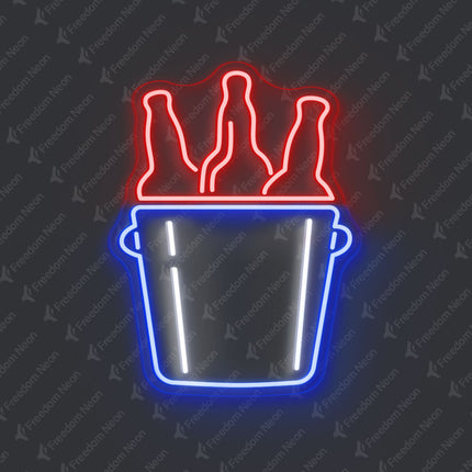 Red Beer Bucket Neon Sign