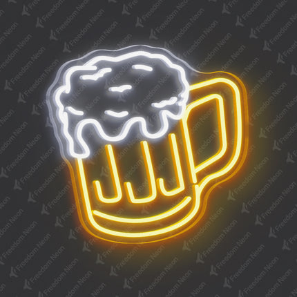 Golden Yellow Beer Mug Neon Sign