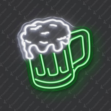 Green Beer Mug Neon Sign