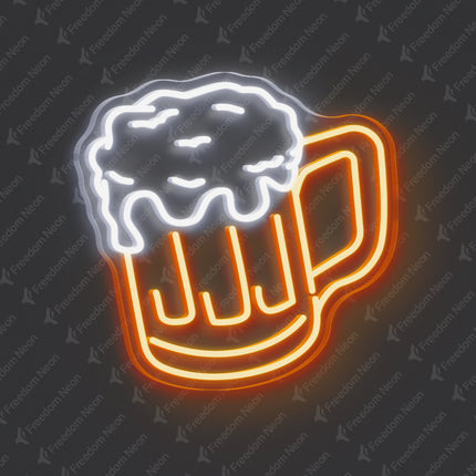 Orange Beer Mug Neon Sign