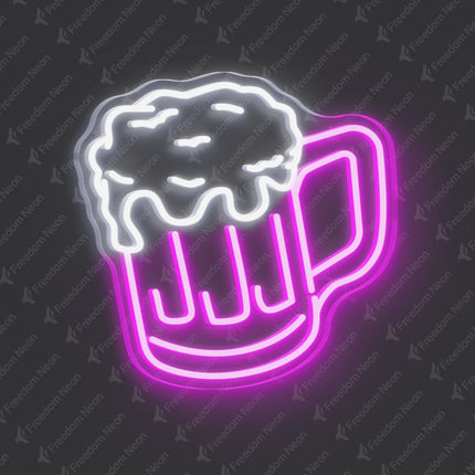 Pink Beer Mug Neon Sign