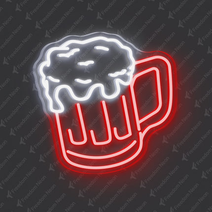 Red Beer Mug Neon Sign
