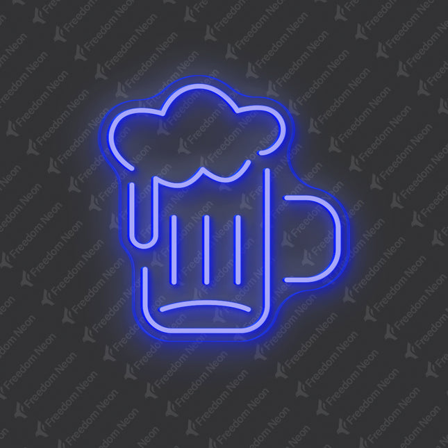 Blue Beer Mug Neon Sign