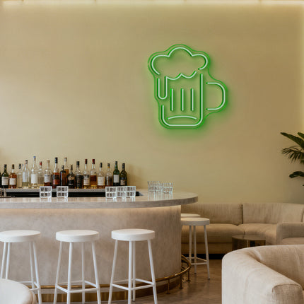 Green Beer Mug Neon Sign