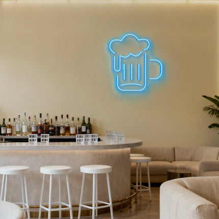 Ice Blue Beer Mug Neon Sign