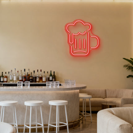 Red Beer Mug Neon Sign